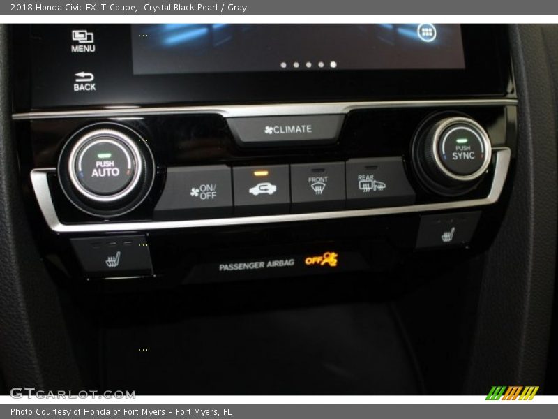 Crystal Black Pearl / Gray 2018 Honda Civic EX-T Coupe