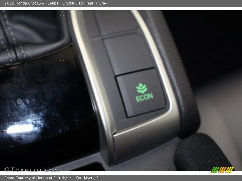 Crystal Black Pearl / Gray 2018 Honda Civic EX-T Coupe