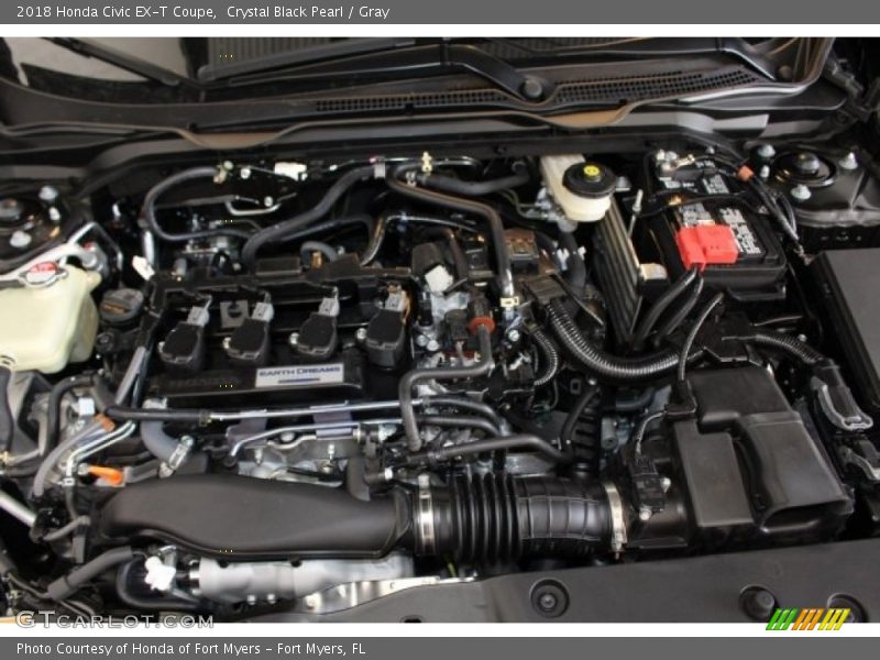 Crystal Black Pearl / Gray 2018 Honda Civic EX-T Coupe
