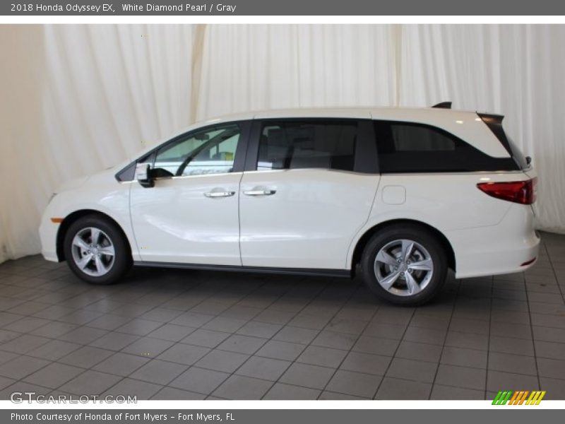 White Diamond Pearl / Gray 2018 Honda Odyssey EX