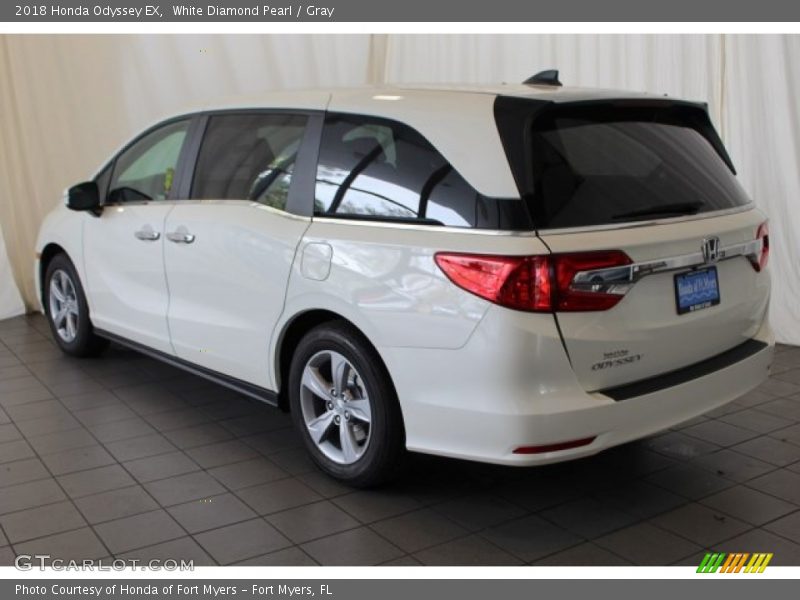 White Diamond Pearl / Gray 2018 Honda Odyssey EX