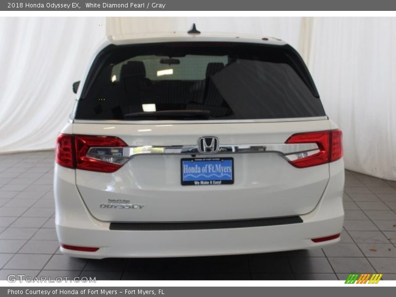 White Diamond Pearl / Gray 2018 Honda Odyssey EX