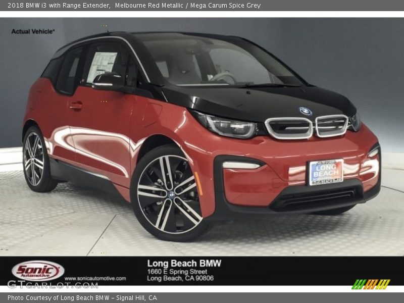 Melbourne Red Metallic / Mega Carum Spice Grey 2018 BMW i3 with Range Extender