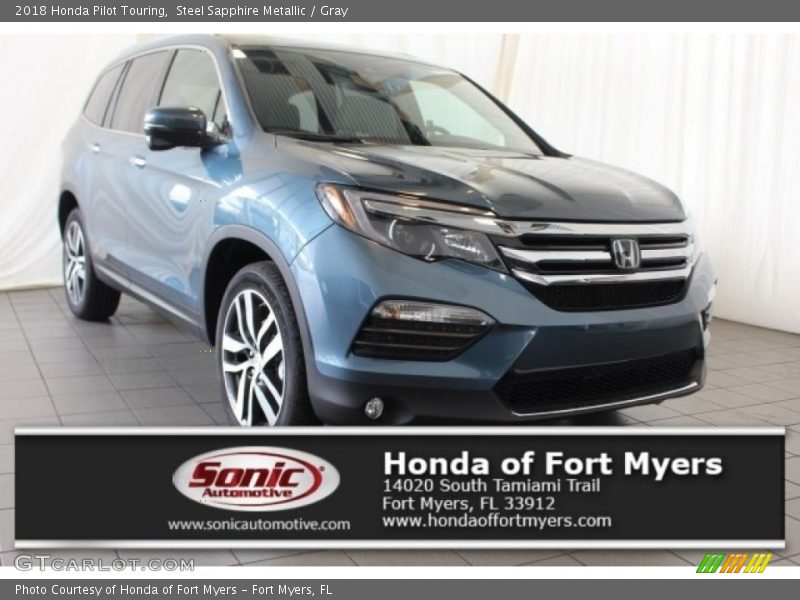 Steel Sapphire Metallic / Gray 2018 Honda Pilot Touring
