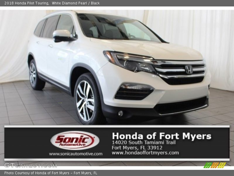 White Diamond Pearl / Black 2018 Honda Pilot Touring