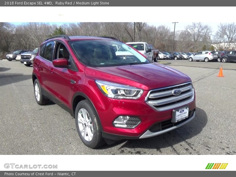 Ruby Red / Medium Light Stone 2018 Ford Escape SEL 4WD