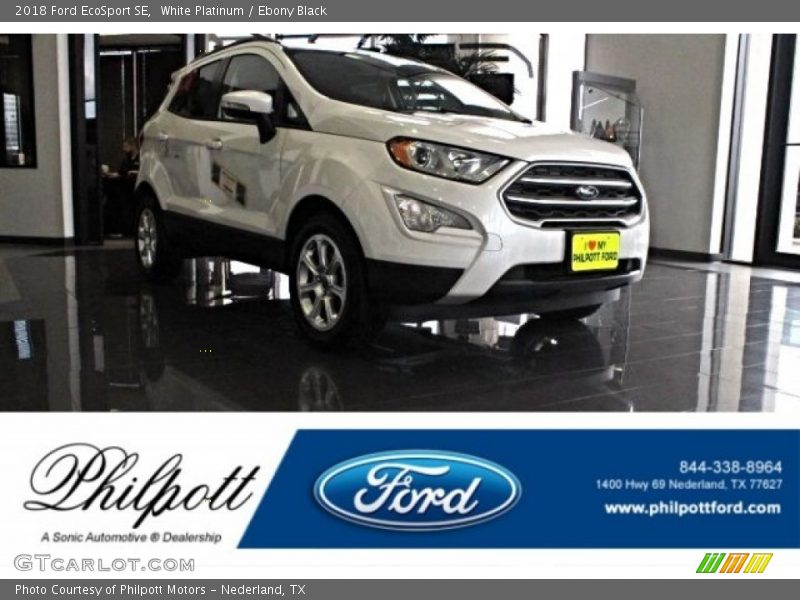 White Platinum / Ebony Black 2018 Ford EcoSport SE