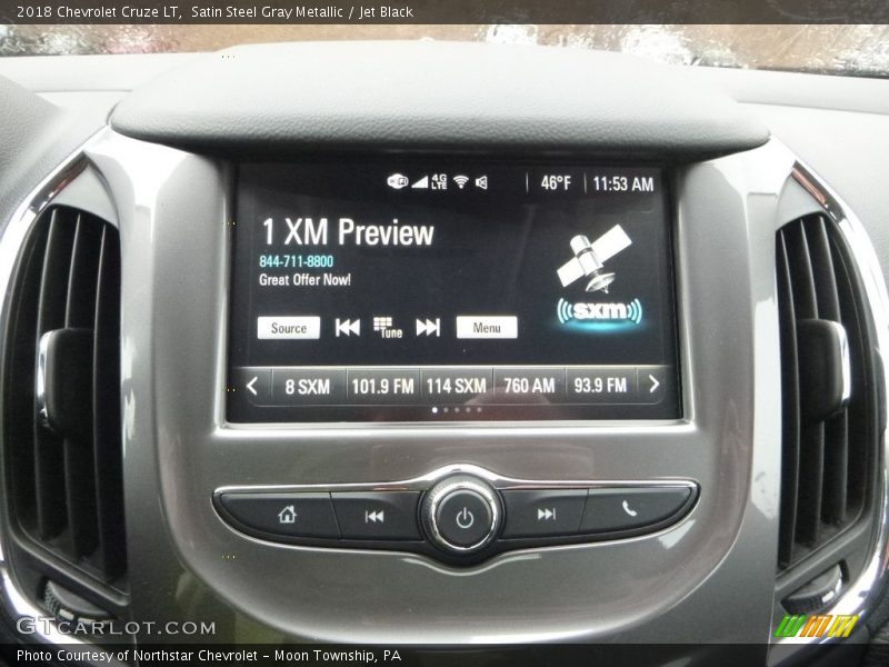 Satin Steel Gray Metallic / Jet Black 2018 Chevrolet Cruze LT