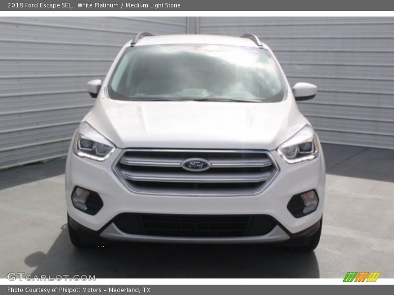 White Platinum / Medium Light Stone 2018 Ford Escape SEL