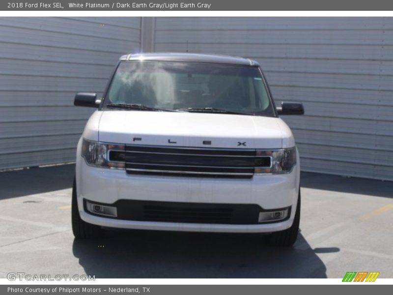 White Platinum / Dark Earth Gray/Light Earth Gray 2018 Ford Flex SEL