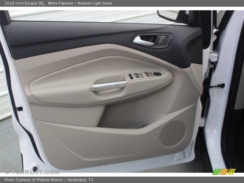 White Platinum / Medium Light Stone 2018 Ford Escape SEL