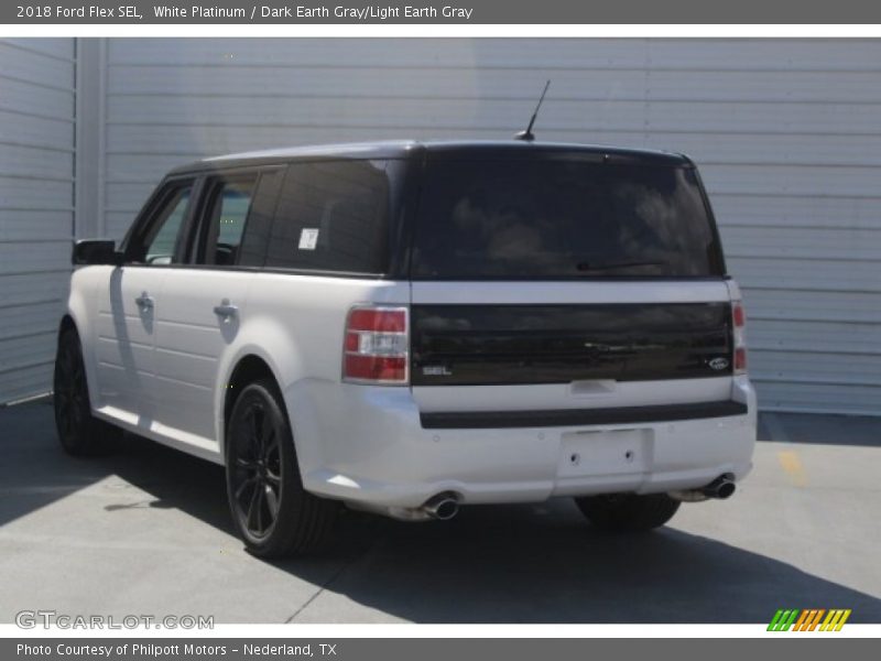 White Platinum / Dark Earth Gray/Light Earth Gray 2018 Ford Flex SEL