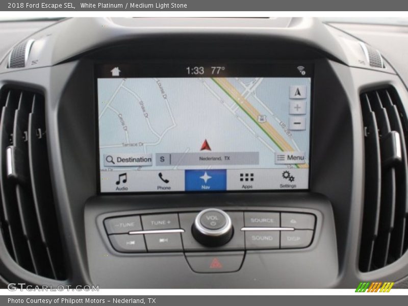 White Platinum / Medium Light Stone 2018 Ford Escape SEL