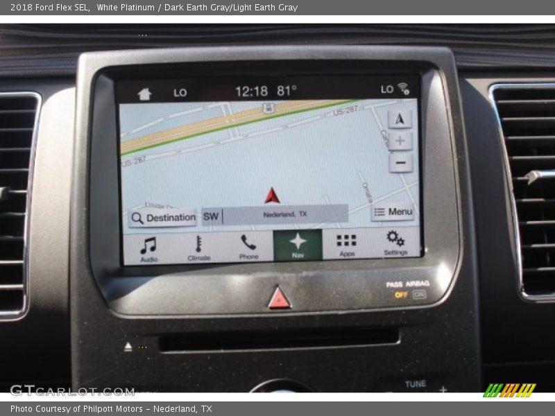 White Platinum / Dark Earth Gray/Light Earth Gray 2018 Ford Flex SEL