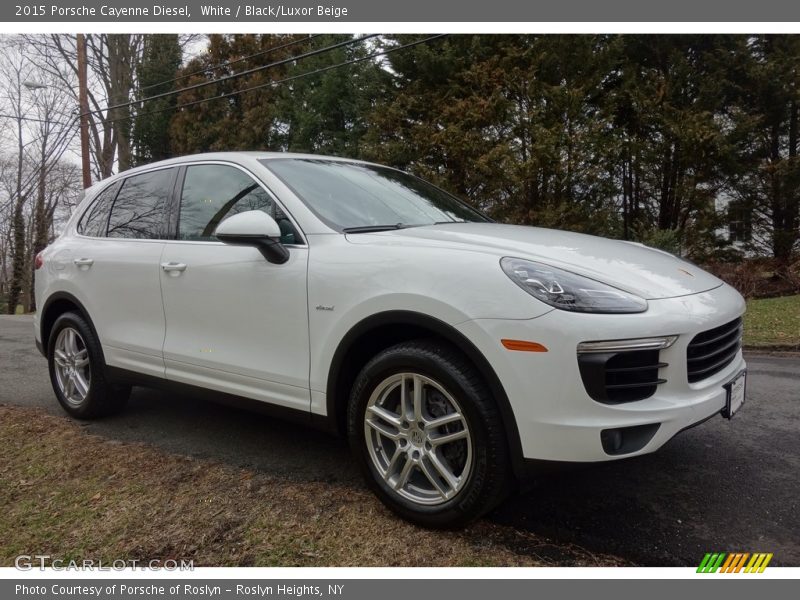 White / Black/Luxor Beige 2015 Porsche Cayenne Diesel