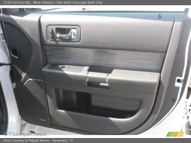 White Platinum / Dark Earth Gray/Light Earth Gray 2018 Ford Flex SEL