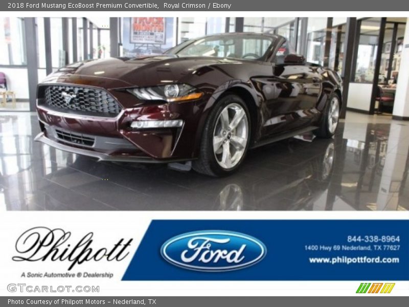 Royal Crimson / Ebony 2018 Ford Mustang EcoBoost Premium Convertible