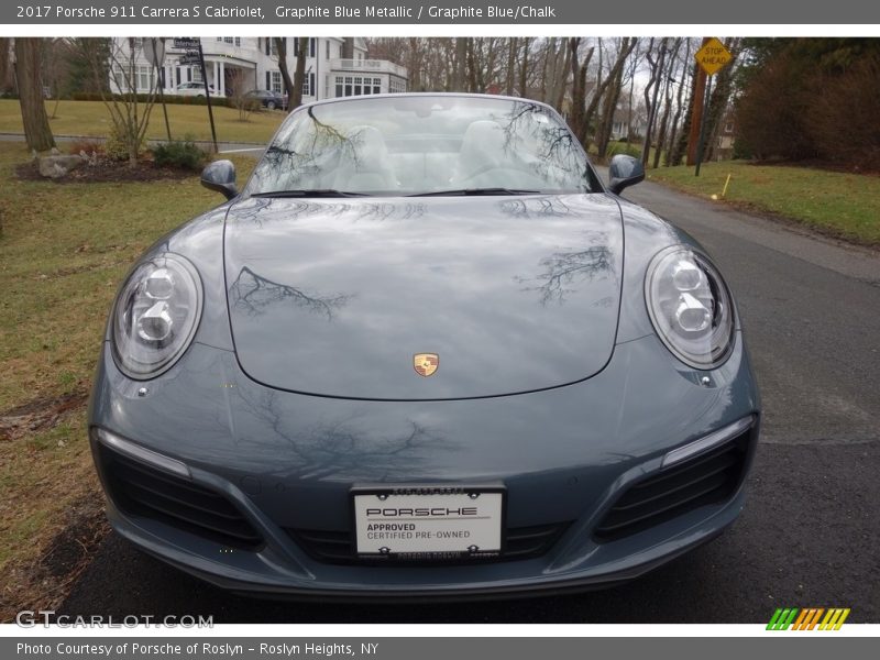 Graphite Blue Metallic / Graphite Blue/Chalk 2017 Porsche 911 Carrera S Cabriolet