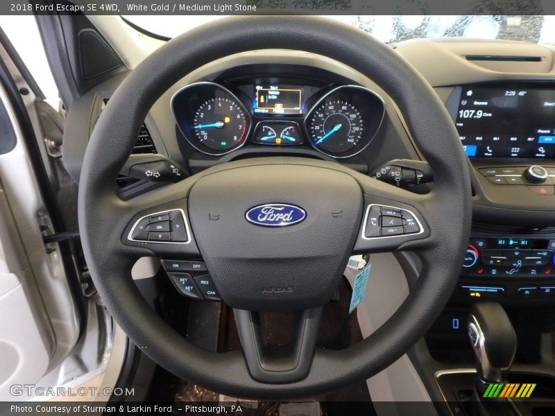 White Gold / Medium Light Stone 2018 Ford Escape SE 4WD