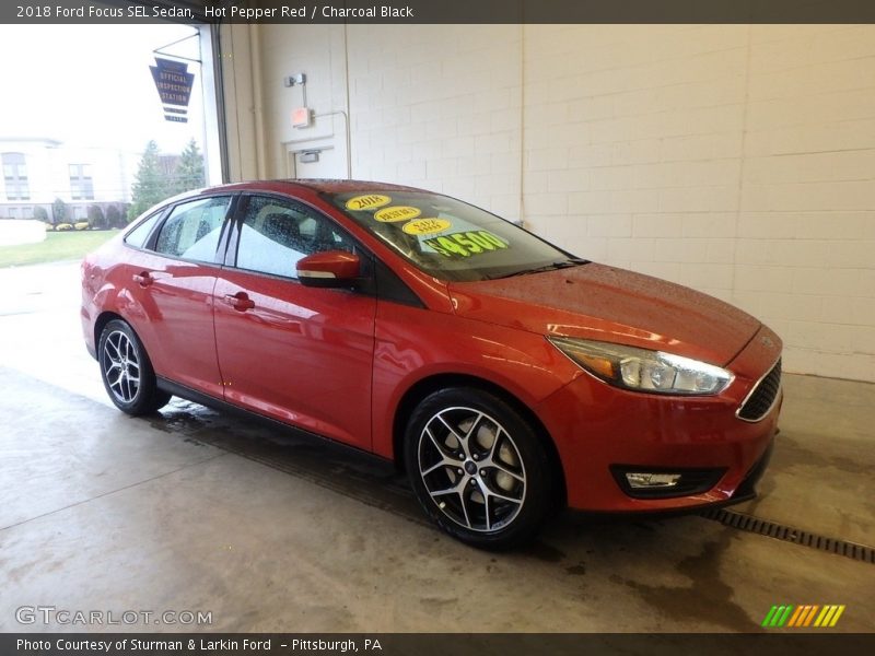 Hot Pepper Red / Charcoal Black 2018 Ford Focus SEL Sedan