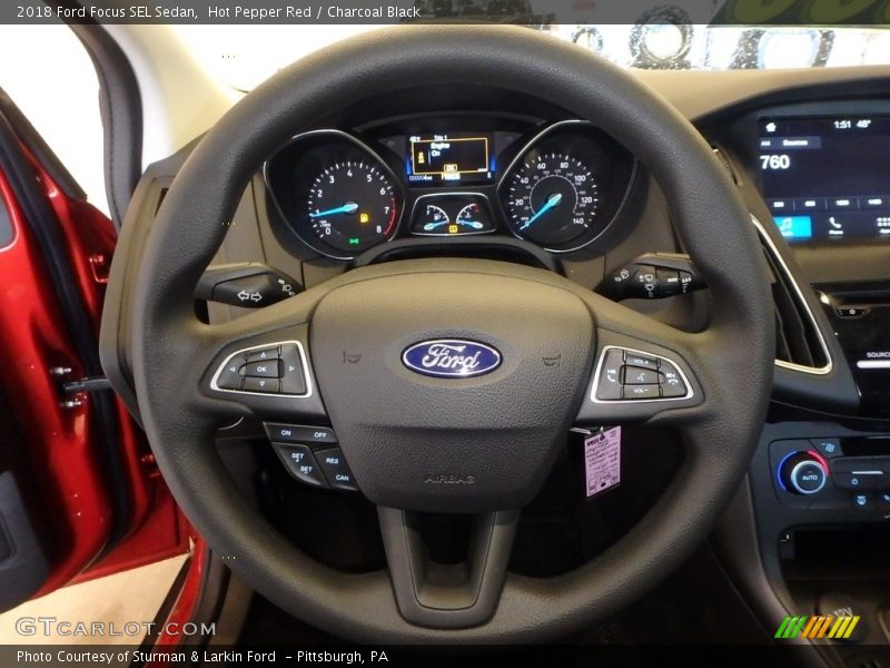 Hot Pepper Red / Charcoal Black 2018 Ford Focus SEL Sedan