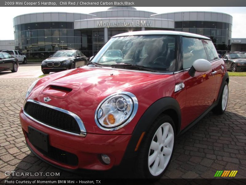 Chili Red / Checkered Carbon Black/Black 2009 Mini Cooper S Hardtop