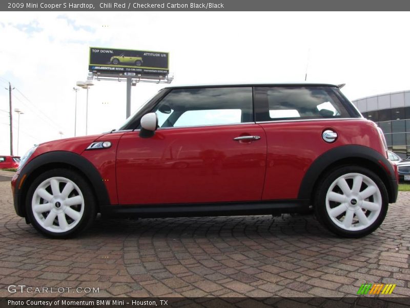 Chili Red / Checkered Carbon Black/Black 2009 Mini Cooper S Hardtop