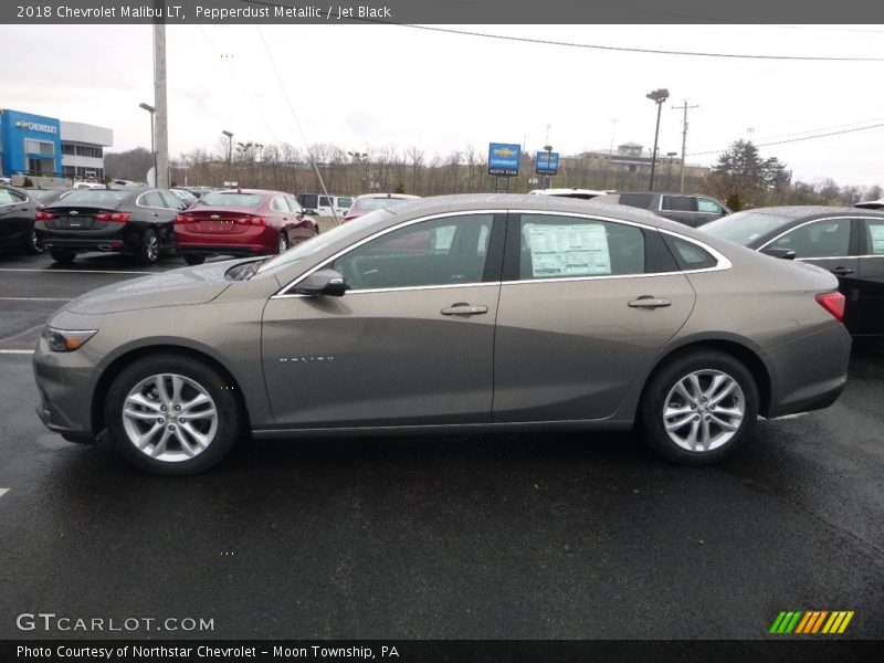 Pepperdust Metallic / Jet Black 2018 Chevrolet Malibu LT