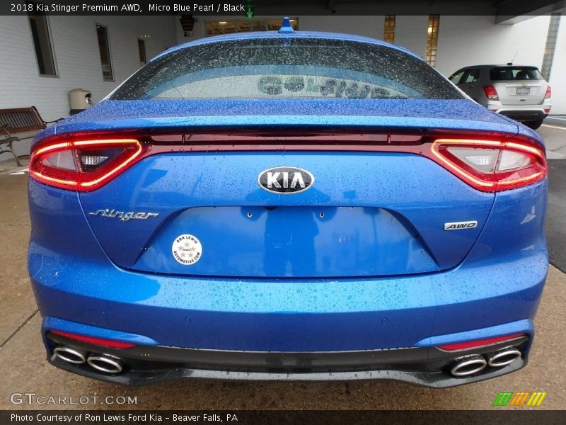 Micro Blue Pearl / Black 2018 Kia Stinger Premium AWD