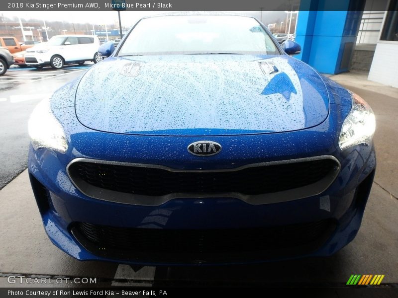Micro Blue Pearl / Black 2018 Kia Stinger Premium AWD