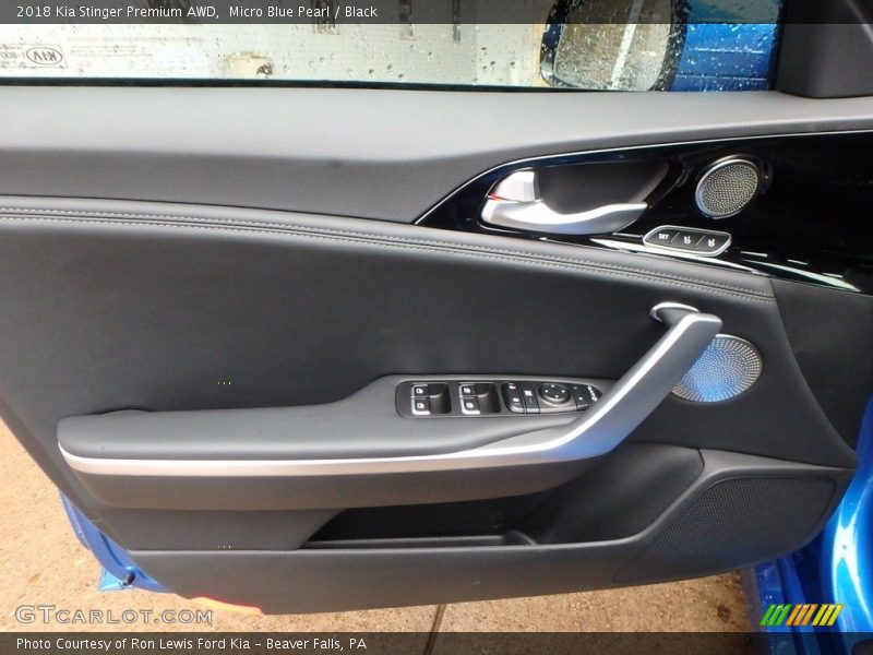 Micro Blue Pearl / Black 2018 Kia Stinger Premium AWD