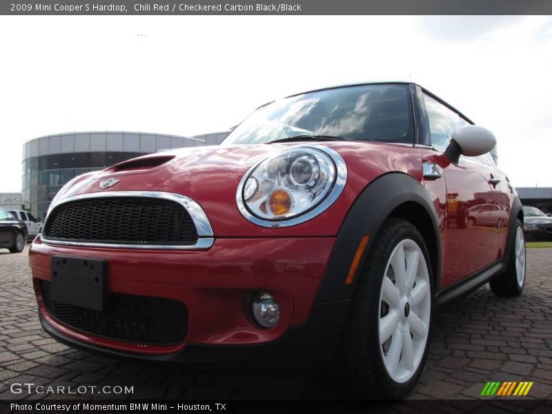 Chili Red / Checkered Carbon Black/Black 2009 Mini Cooper S Hardtop