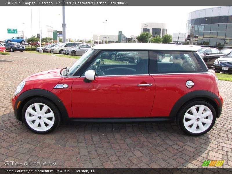 Chili Red / Checkered Carbon Black/Black 2009 Mini Cooper S Hardtop