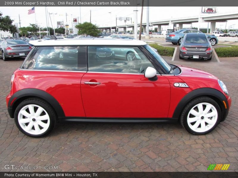 Chili Red / Checkered Carbon Black/Black 2009 Mini Cooper S Hardtop