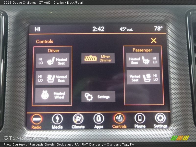 Granite / Black/Pearl 2018 Dodge Challenger GT AWD