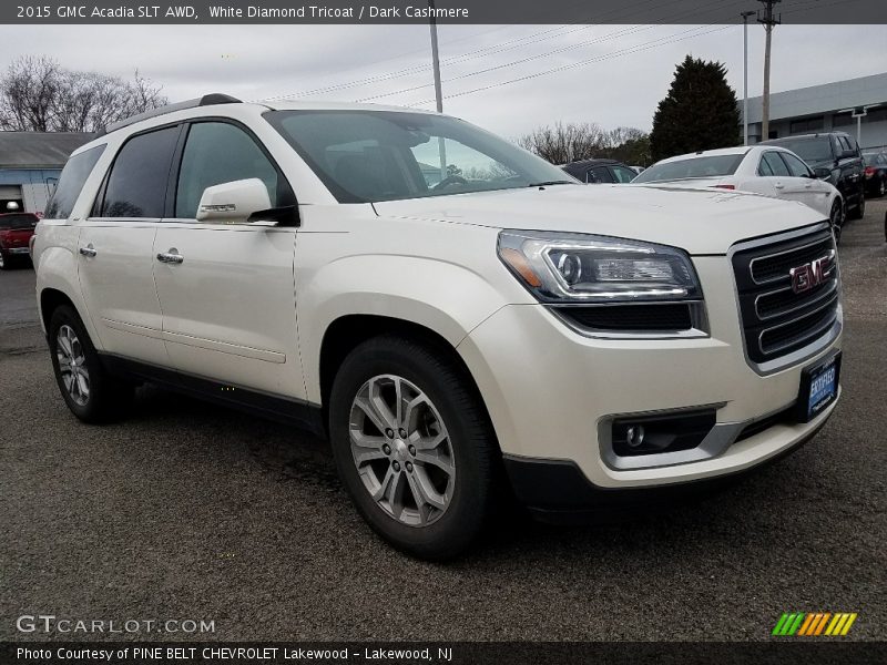 White Diamond Tricoat / Dark Cashmere 2015 GMC Acadia SLT AWD