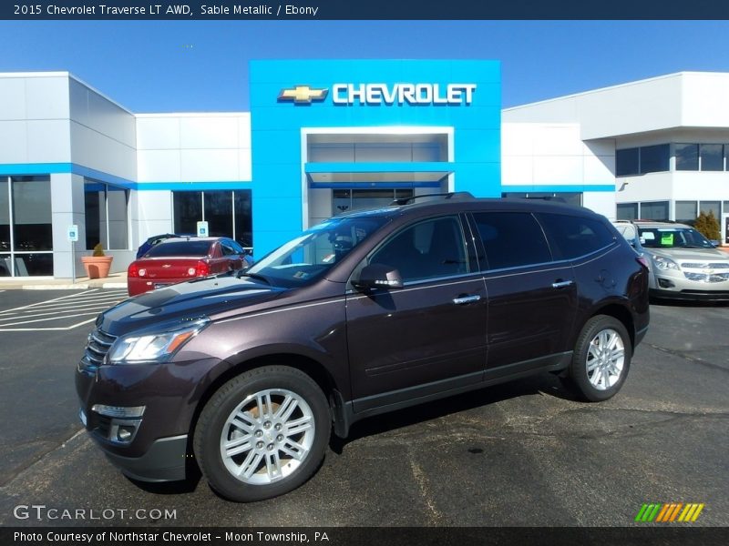 Sable Metallic / Ebony 2015 Chevrolet Traverse LT AWD