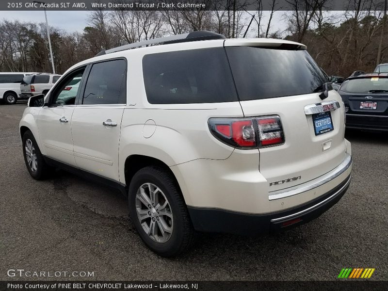 White Diamond Tricoat / Dark Cashmere 2015 GMC Acadia SLT AWD