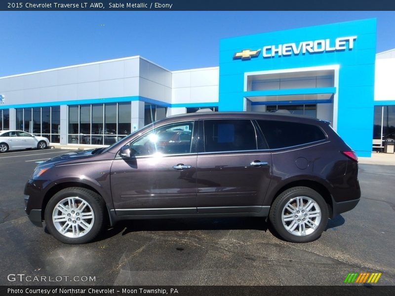 Sable Metallic / Ebony 2015 Chevrolet Traverse LT AWD