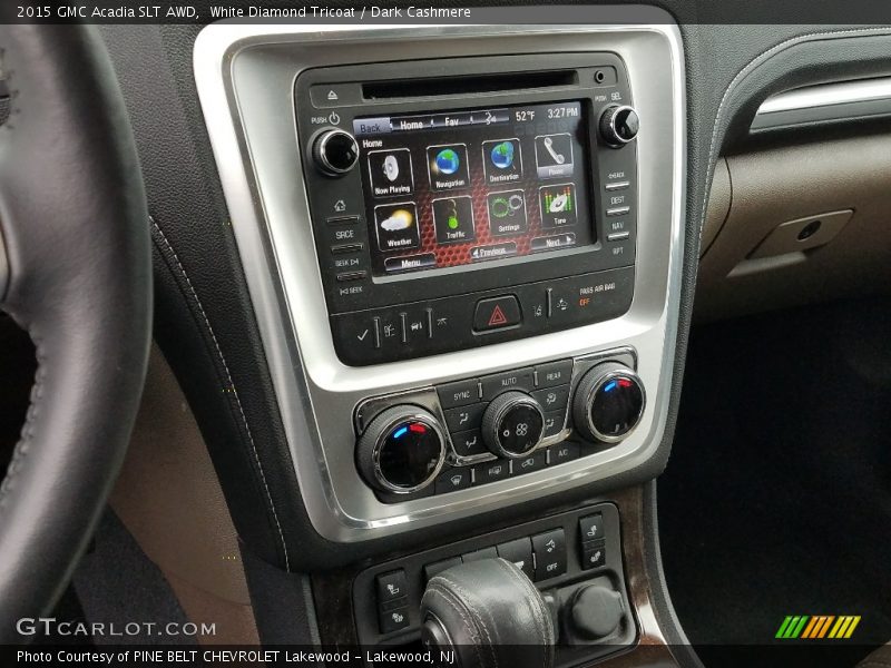 White Diamond Tricoat / Dark Cashmere 2015 GMC Acadia SLT AWD