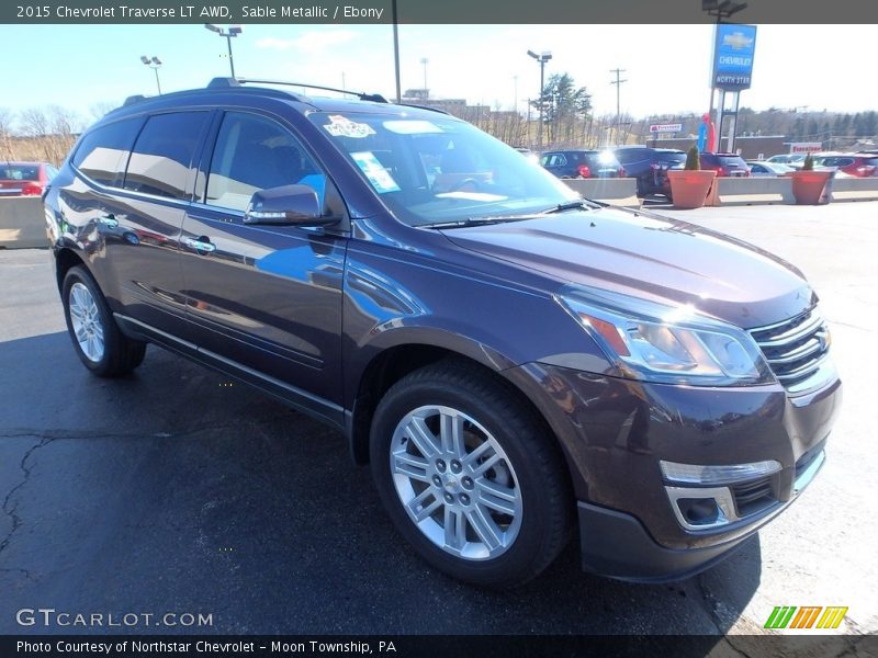 Sable Metallic / Ebony 2015 Chevrolet Traverse LT AWD