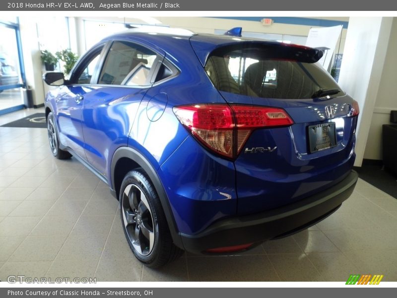 Aegean Blue Metallic / Black 2018 Honda HR-V EX-L AWD