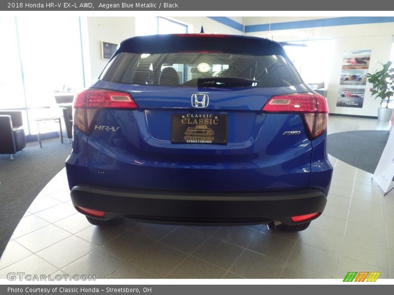Aegean Blue Metallic / Black 2018 Honda HR-V EX-L AWD