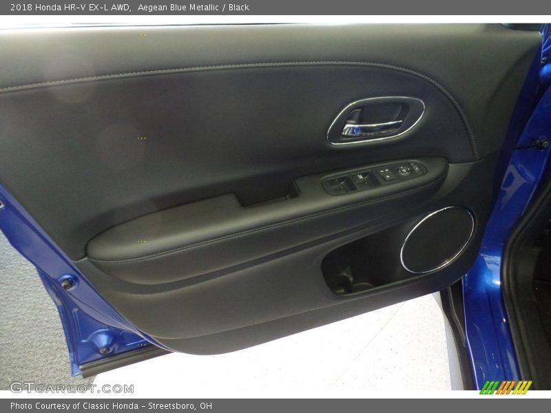 Aegean Blue Metallic / Black 2018 Honda HR-V EX-L AWD
