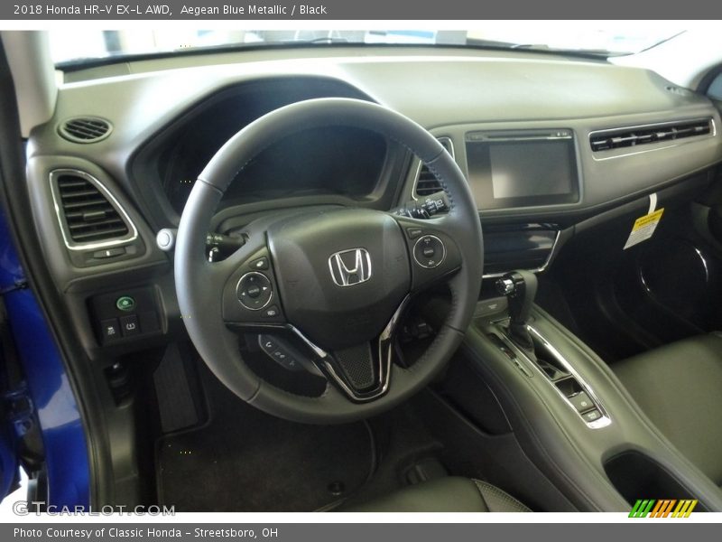 Aegean Blue Metallic / Black 2018 Honda HR-V EX-L AWD