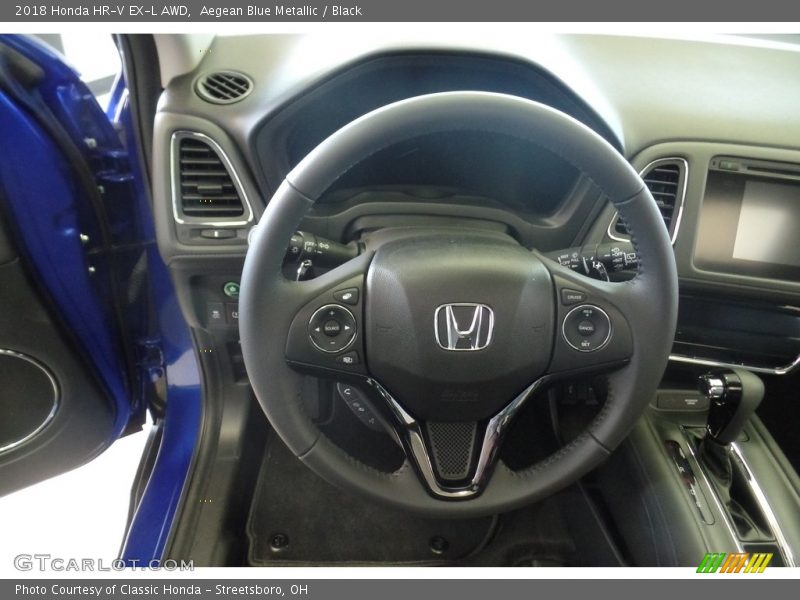 Aegean Blue Metallic / Black 2018 Honda HR-V EX-L AWD
