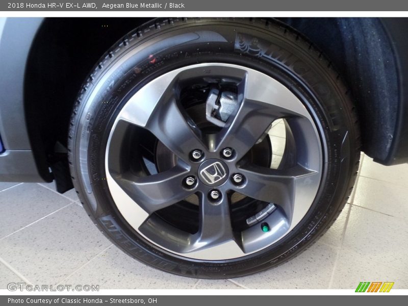 Aegean Blue Metallic / Black 2018 Honda HR-V EX-L AWD