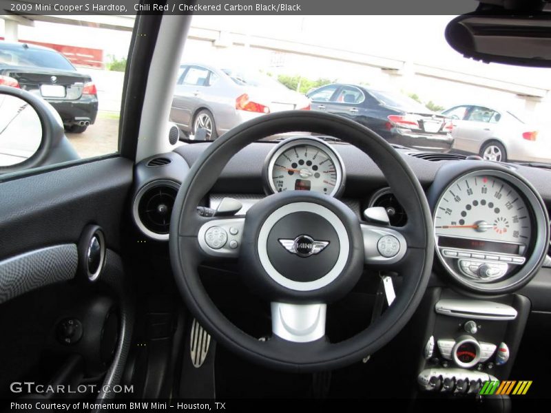 Chili Red / Checkered Carbon Black/Black 2009 Mini Cooper S Hardtop