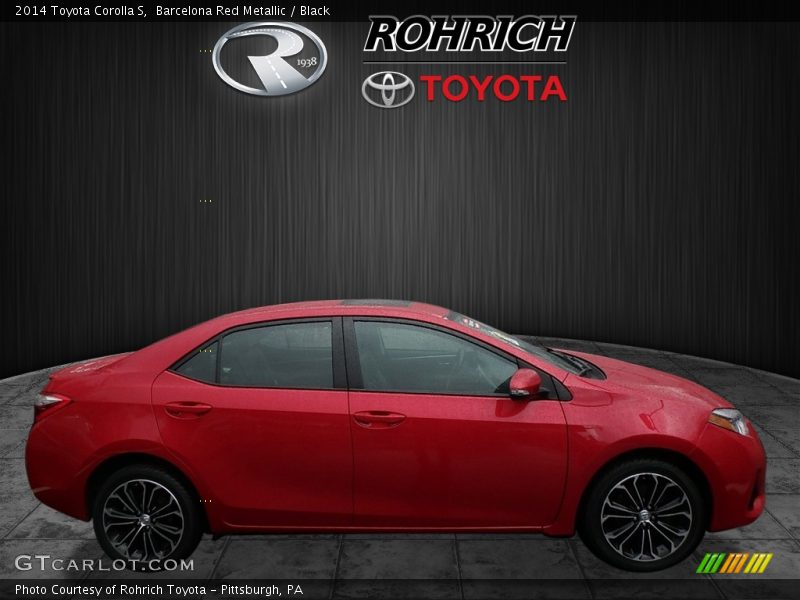 Barcelona Red Metallic / Black 2014 Toyota Corolla S