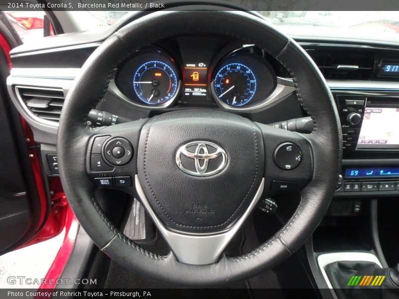 Barcelona Red Metallic / Black 2014 Toyota Corolla S